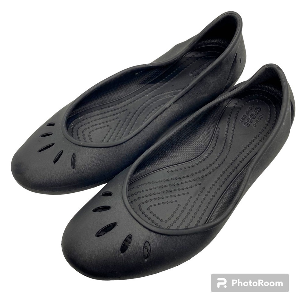 Crocs Kadee Ballet Flats Black Slip On Shoes Size 10